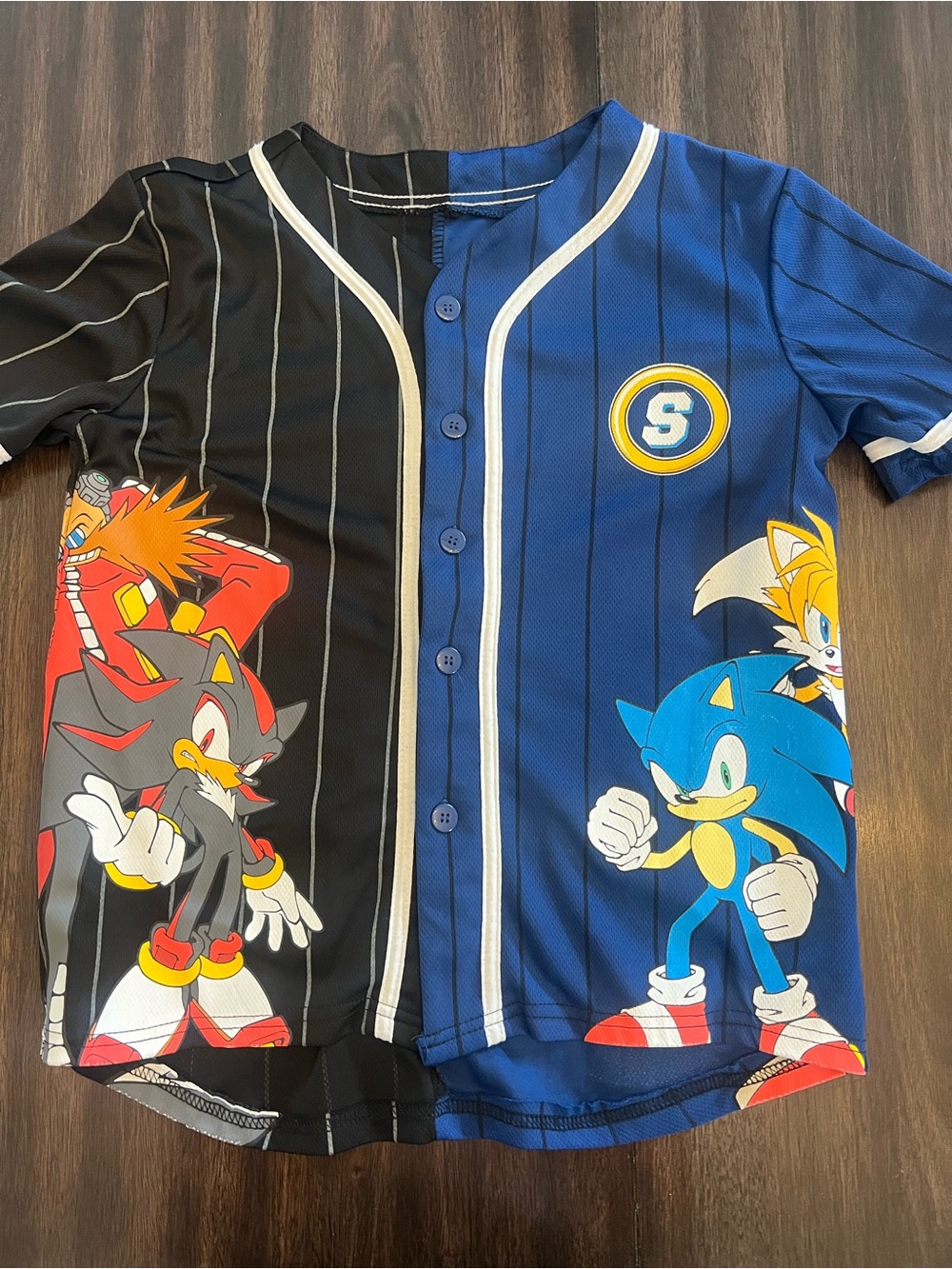 Kids' Sonic The Hedgehog Blue & Black Baseball Jersey